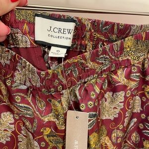 J.Crew NWT Pull-On Silk Twill Pant in Jungle Cat Print Size 0